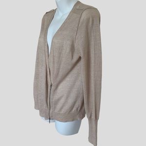J Crew Wool Linen Blend Moto Sweater Size Medium